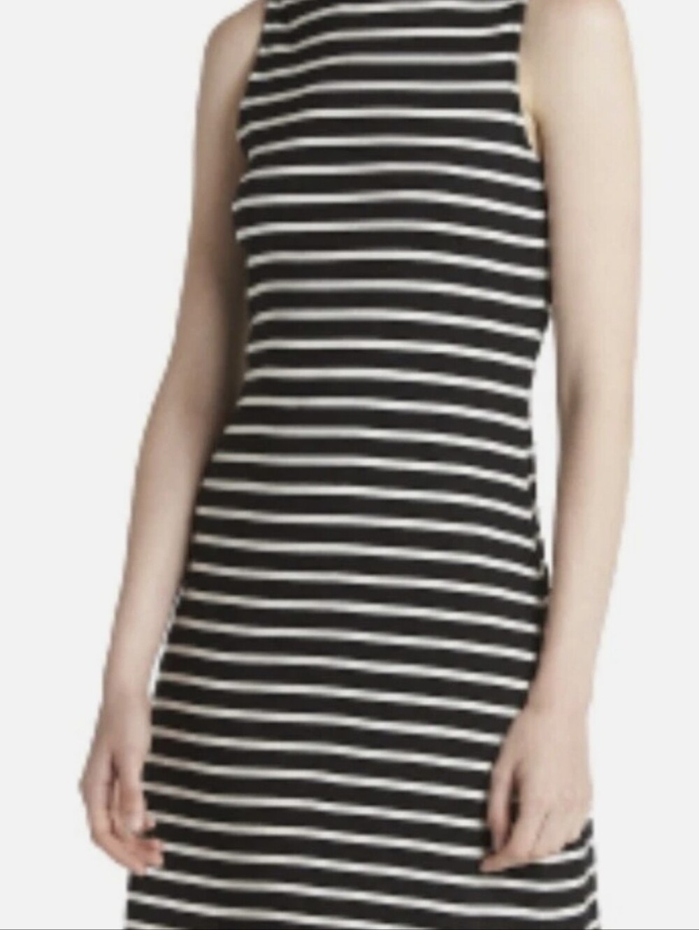 GAP Black and White Striped Midi Dress